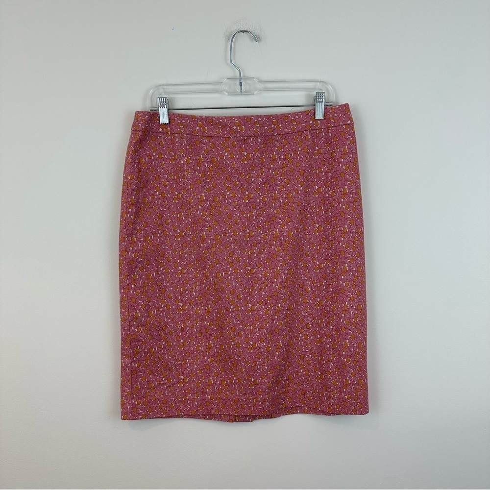 Talbots Floral Coral Pink Women's Pencil Skirt Size 12 NWT